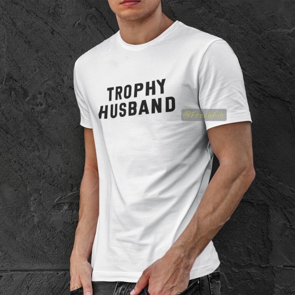 🆕 Trophy Husband White T-Shirt Graphic Tee